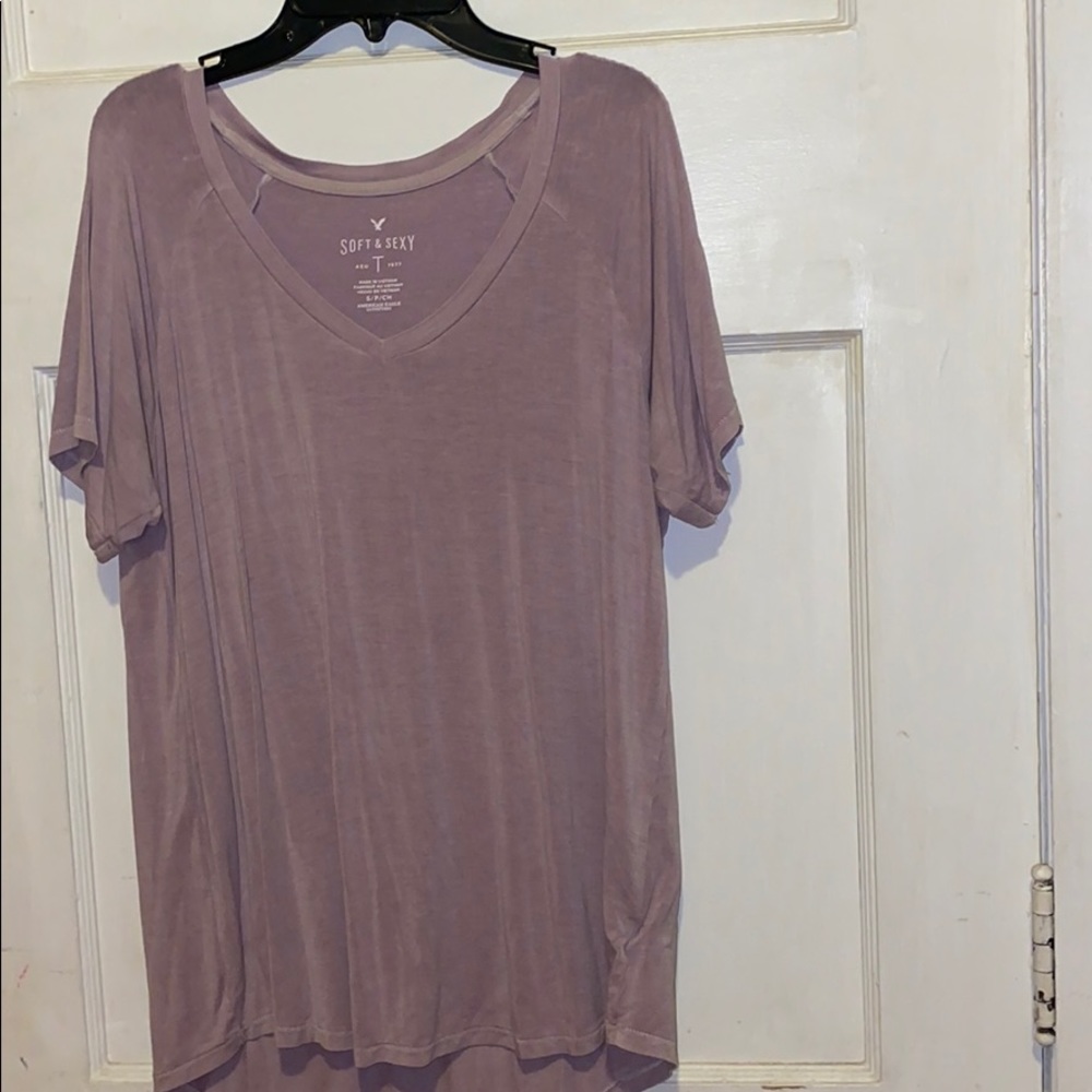 soft and sexy purple aeo t-shirt